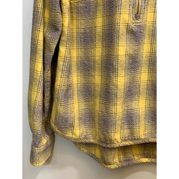 Toad & Co Shirt Women Size Small Yellow Gray 1/4 Zip Long Sleeve Organic Cotton - Picture 5 of 13